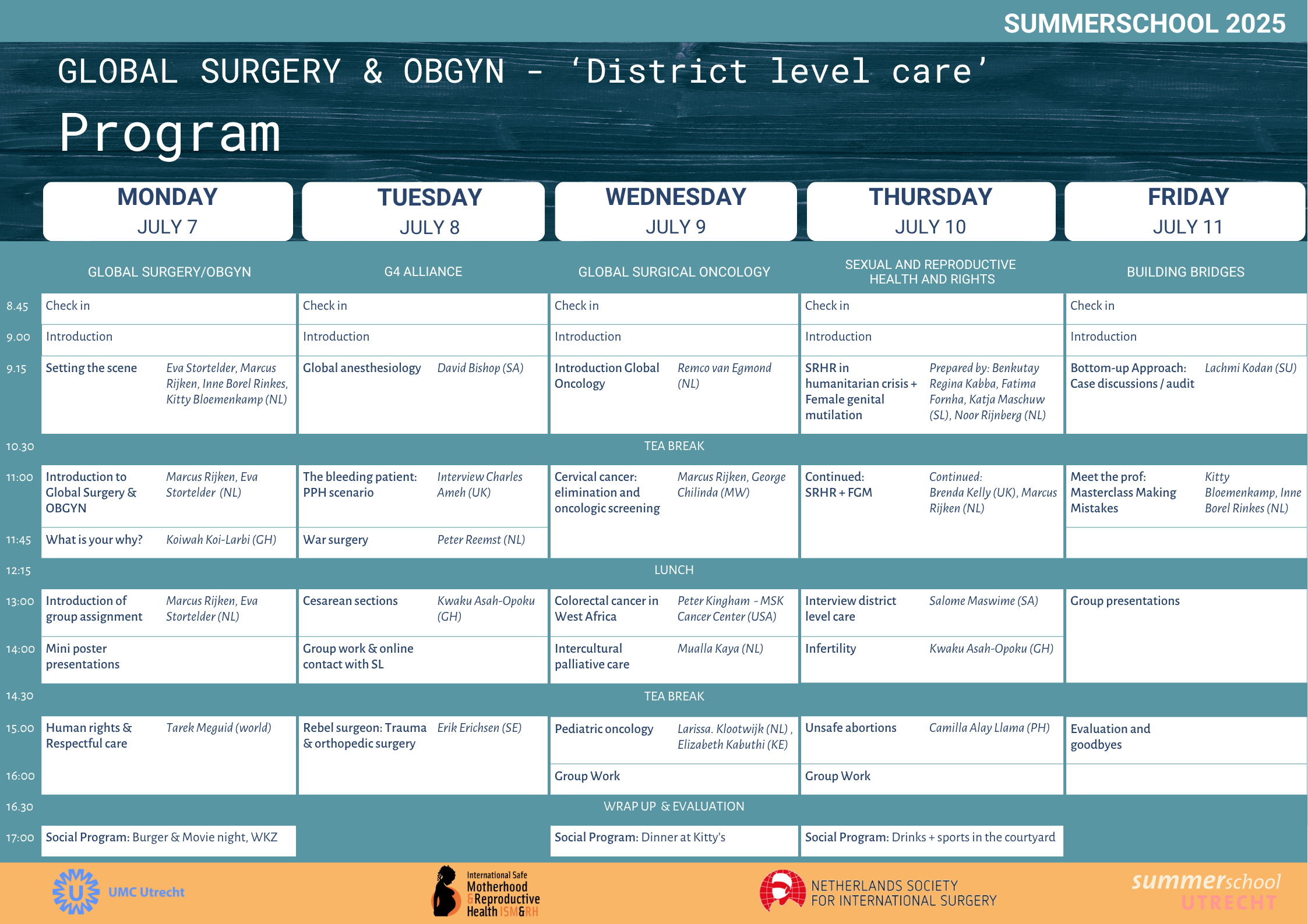 Check out the diverse & unique course program!